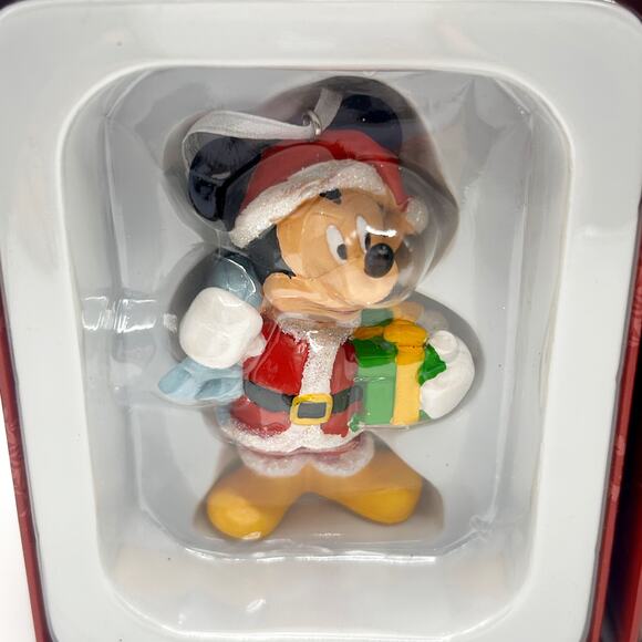 Disney Hallmark Mickey Mouse and Minnie Mouse Christmas Ornament Set in Box - Picture 2 of 4